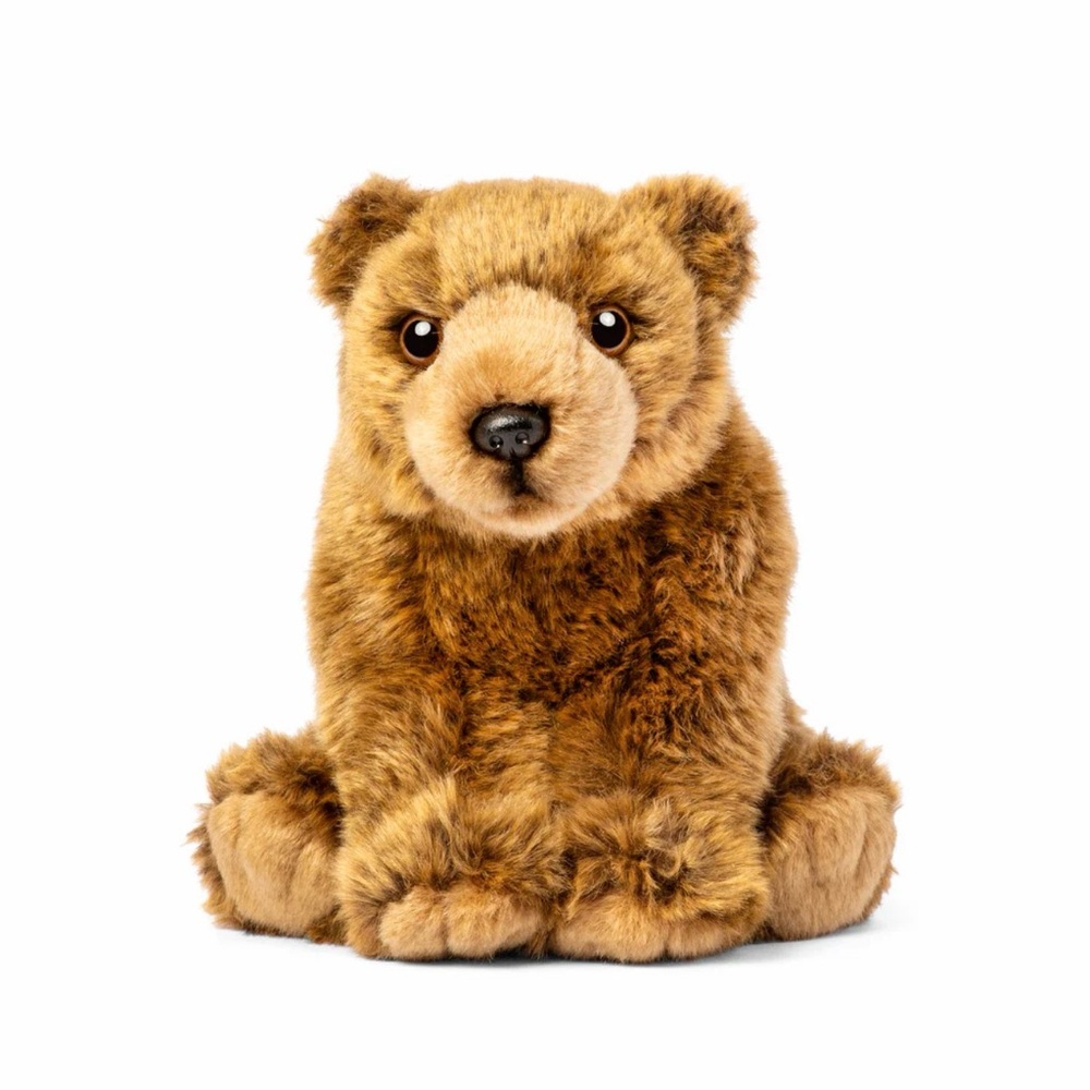 Vintage WWF Brown Bear Plush 9 Inch Stuffed Animal Realistic 1986 World Wildlife